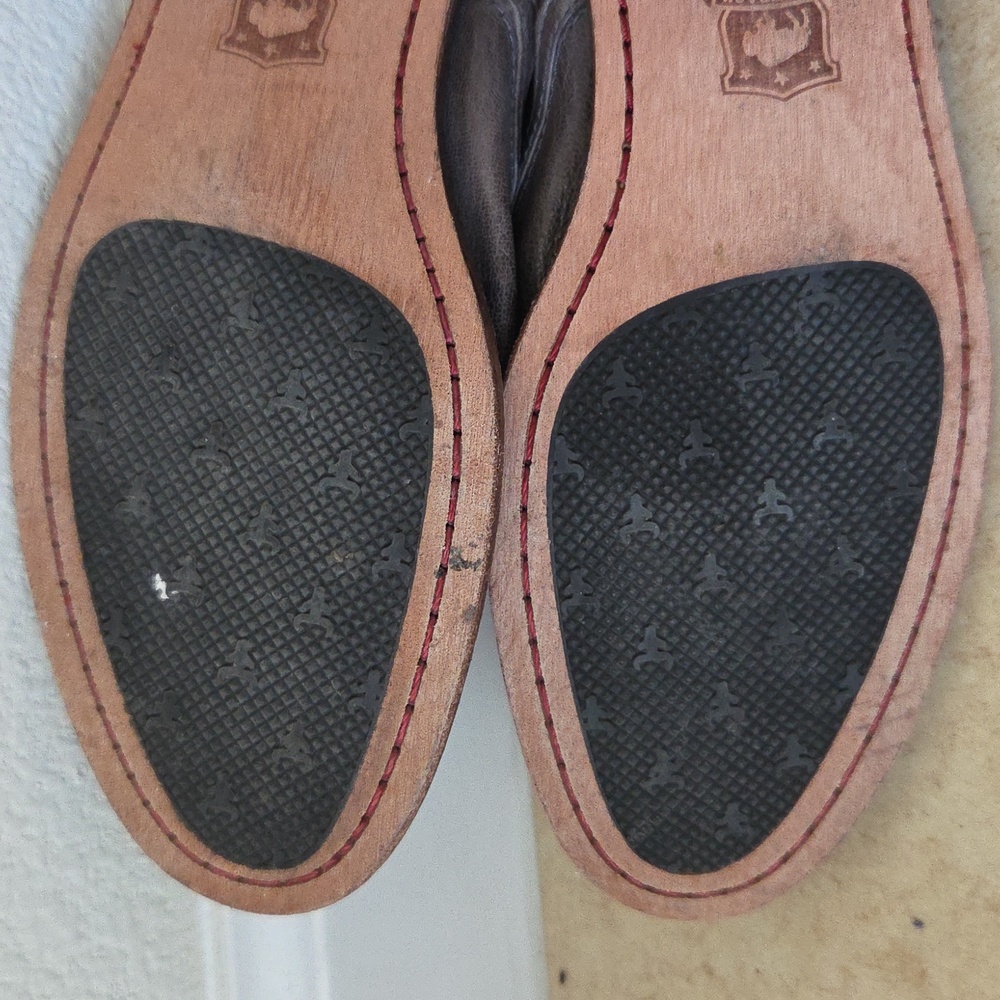 TRASK Ali Flat Gray Leather Loafers Italian Washed Sheepskin Sz 8 Minimalist - Picture 11 of 15